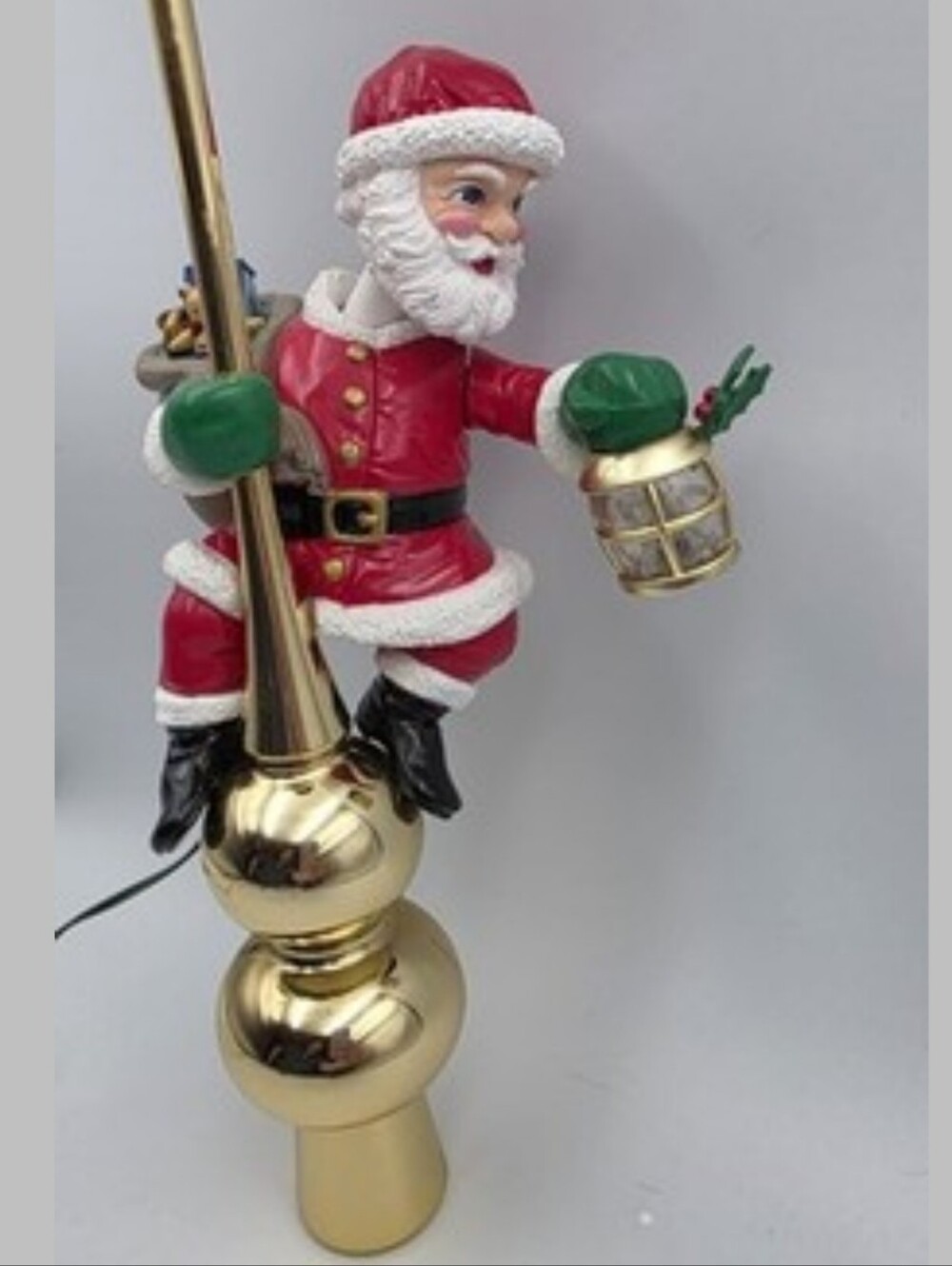 1994 Vintage Rare Mr. Christmas Santa's Lig Tree Topper 14" MISSING AC Adapter